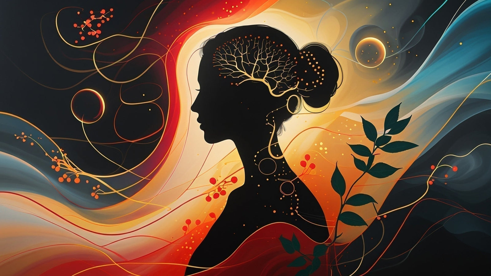 Abstract image of a woman in profile