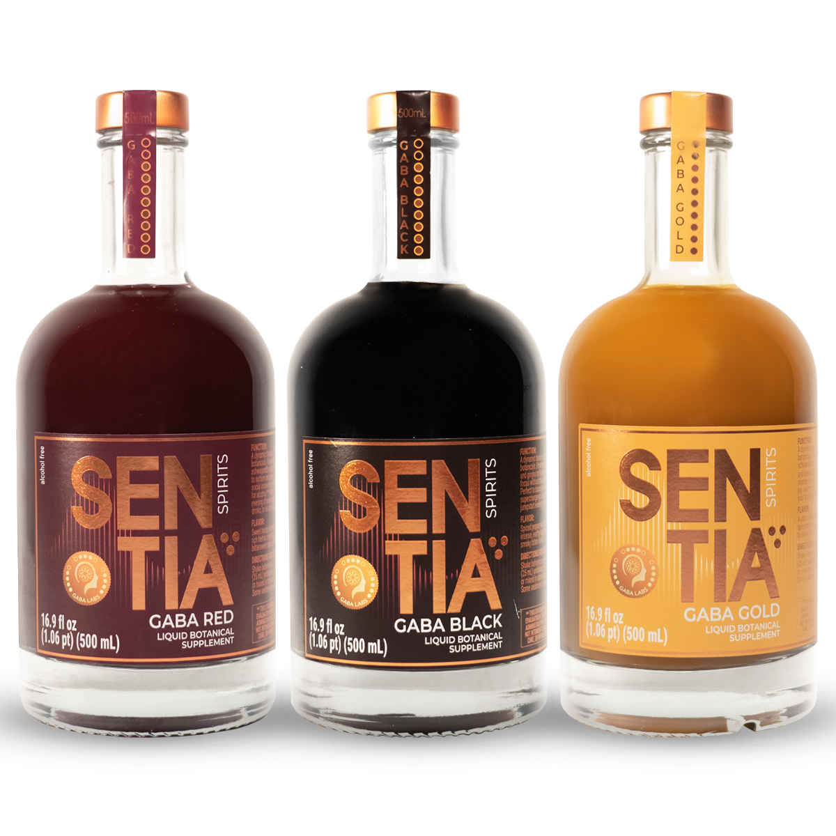 SENTIA GABA Black 500ml & GABA Gold 500ml & GABA Red 500ml